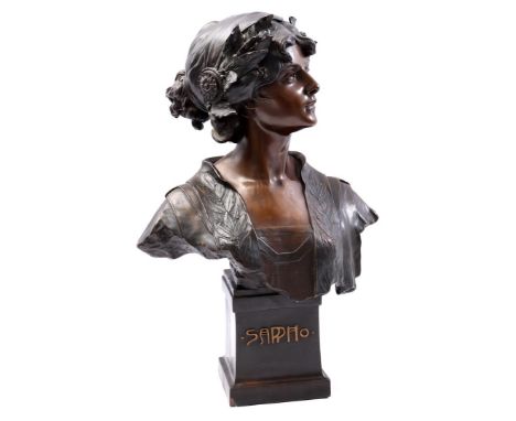 Cast ceramic bust of Sappho, 64 cm high