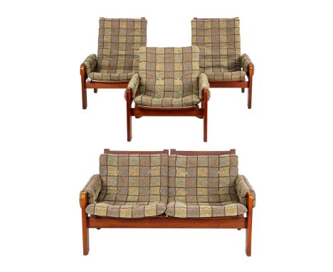 Yngve Ekström (1913-1988)2-1-1-1 seater sofa with polychrome upholstery, design Yngve Ekstrom for Swedese, imported by Pastoe