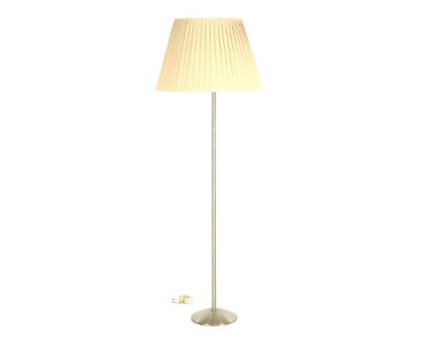 Metal Gispen 3-light floor lamp with upholstered shade, numbered at the bottom 89233, the Netherlands, first half of the 20th