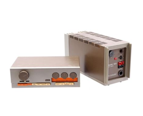 Quad 33 and 303 pre/power amplifier, 32 and 26 cm wide