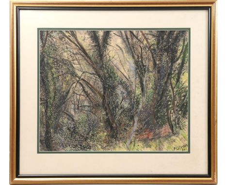 Paul Citroen (1896-1983)Landscape, mixed media with crayon and ink drawing, dated 1954, 50x62 cm