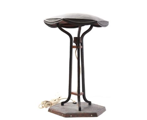 Metal Art Deco table lamp, 43 cm high