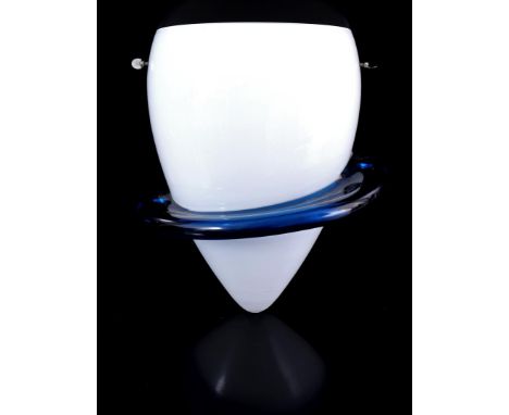 Marie Tina Aufiero (1959-)White and blue glass wall lamp, design Tina Aufiero for Venini, model 'Blue Swan', marked in glass,