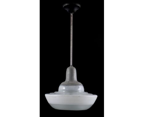 Glazxen hanging lamp with metal armature and inscription 1850 GEB DRP, 82 cm high