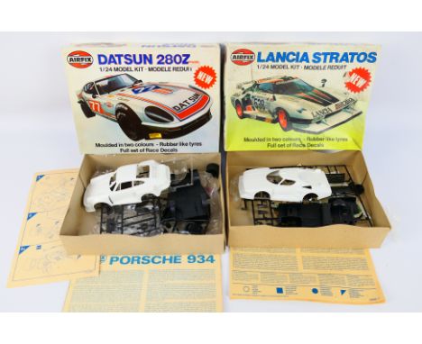 Airfix - Two boxed vintage Airfix 1:24 scale plastic model car kits. Lot consists of Airfix #06409-1 Datsun 280Z; together wi