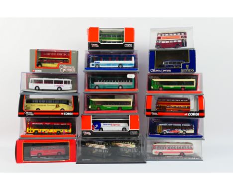 Corgi Original Omnibus - A boxed collection of 17 1:76 scale diecast model buses from Corgi OO. Lot includes Corgi OO #42713 