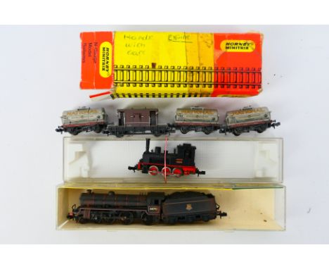 Bachmann - Minitrix - A group of unboxed N gauge models, a BR Standard 9F number 61090, an 0-6-0 locomotive, 3 x tank wagons 