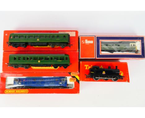 Tri-ang - Hornby - Lima - A group of boxed OO gauge coaches including 2 x DMU power cars # R157, a Class 29, an 0-6-0 tank en