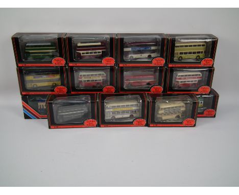 Exclusive First Editions - Fourteen 1.76 Scale EFE Diecast Model Buses to include Leyland PD2 Highbridge Stockport 16112, Ley