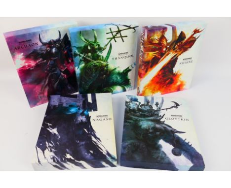 Warhammer - A set of five Warhammer: The End Times novels and rulebooks. Set consists of Nagash; Glottkin; Khaine: Thanquol; 