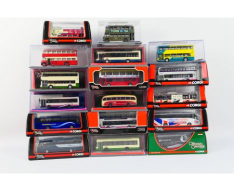 Corgi Original Omnibus - 17 boxed diecast 1:76 scale model buses from Corgi OO. Lot includes #43601 Northern Counties Palatin