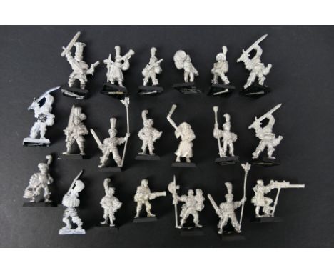 Warhammer - Games Workshop - Citadel - A group of 20 loose unpainted Warhammer Empire metal figures, including Master Enginee