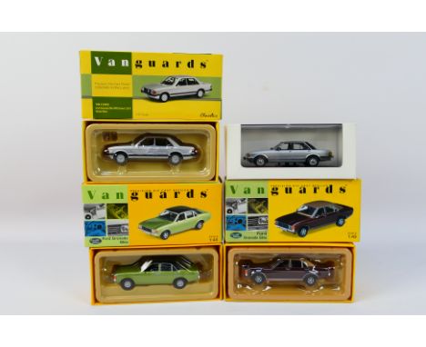 Vanguards - White Box - Four boxed 1:43 scale diecast Ford Granada models. Lot consists of White Box #147355 Ford Granada GL;