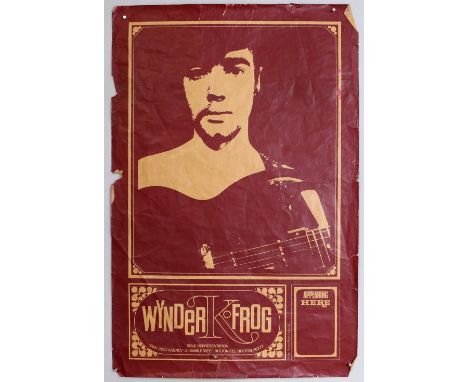 Wynder K. Frog (Mick Weaver) - Original promo poster from 1967, he played with major artists including Joe Cocker, David Gilm