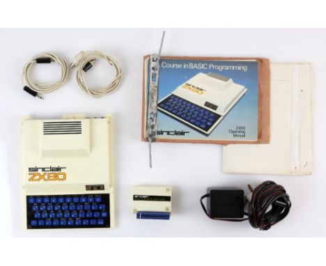 Vintage gaming: Sinclair ZX80 with leads and power supply and (manual)  c.1980's &amp; extra 3K ram. Untested..   