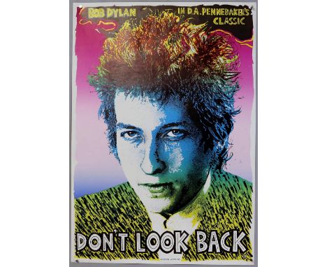 Bob Dylan Don’t Look Back UK movie poster, this a 1970’s re-release of the 1967 film, with Bob Linney X-3 Posters artwork, ro