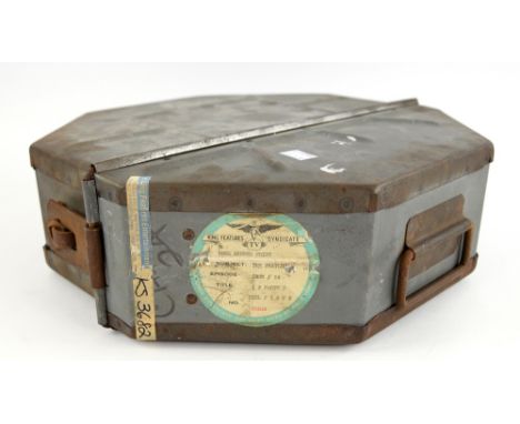 The Beatles Show - A metal King Features 35 mm Answer Print reel tin used for The Beatles Show number 24, 16 inches diameter.