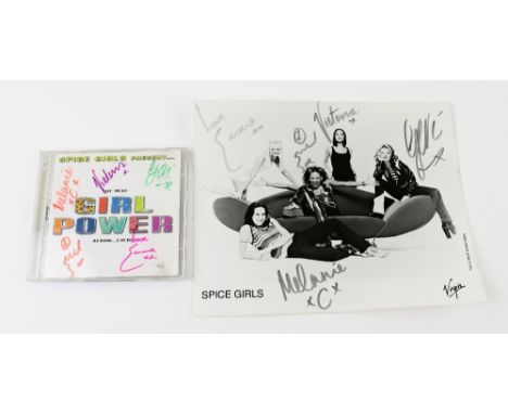 The Spice Girls - Original signed 'Girl Power' CD &amp; a signed promotional 10 x 8 inch photograph (2)..   