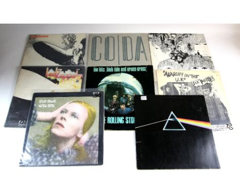 Approx 90 Vinyl LPs - Albums including Pink Floyd Dark Side Of The Moon on Harvest SHVL 804, Punk Collection PL 42339, Led Ze