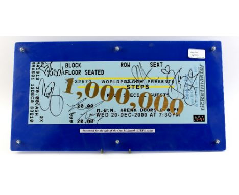 Steps - Presentation ticket for the sale of the One Millionth Steps ticket signed by band, limited edition 7/12. framed in pe
