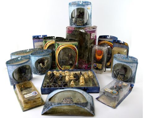 Lord of the Rings - Character chess set and fourteen boxed Toy Biz promotional toys and figures. (16).   