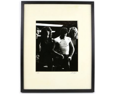 Queen - An original silver gelatin exhibition print of Freddie Mercury with dancers on the set of 'Crazy Little Thing Called 