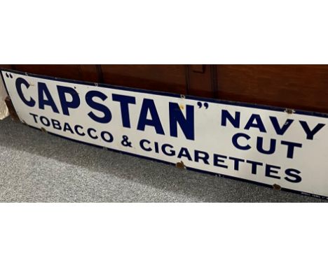 Large single sided enamel advertising sign 'Capstan' Navy Cut Tobacco and Cigarettes. 182cm long approx. (B.P. 21% + VAT) 