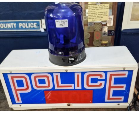 1970's/80's police car roof box with blue light as issued by Hampshire Police on their Panda cars. (B.P. 21% + VAT) 