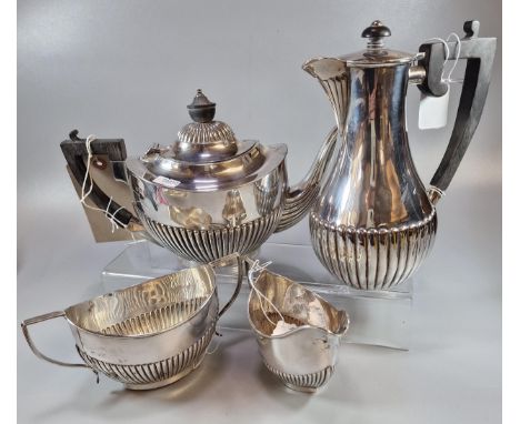 Late Victorian silver three piece tea service, by William Williams, Birmingham 1901, together with a late Victorian silver co