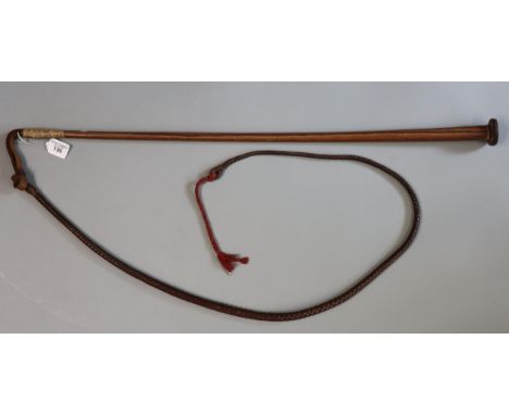 Long carriage driving whip with braided lash and gate push. (B.P. 21% + VAT) 