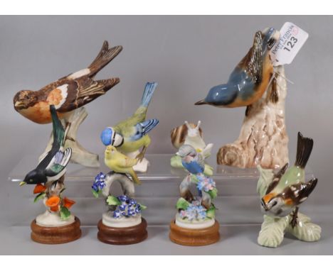 Collection of Goebel Royal Adderley bird figurines, snail etc.  (8)  (B.P. 21% + VAT) 