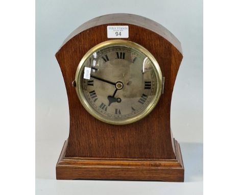 Early 20th century mahogany dome topped single train mantle clock. Fusee movement. (B.P. 21% + VAT)