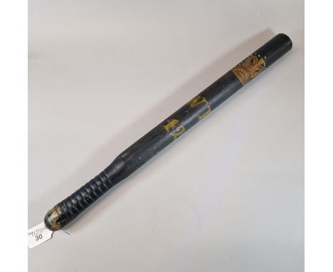 Victorian truncheon/tip staff , hand painted with crown and WR42, possibly West Riding of Yorkshire. (B.P. 21% + VAT) 