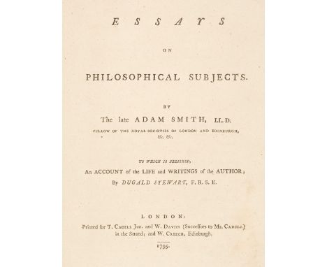 Smith (Adam). Essays on Philosophical Subjects... to which is prefixed, an account of the life and writings of the author; by