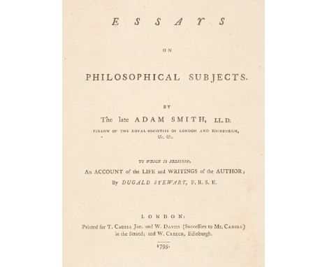 Smith (Adam). Essays on Philosophical Subjects... to which is prefixed, an account of the life and writings of the author; by