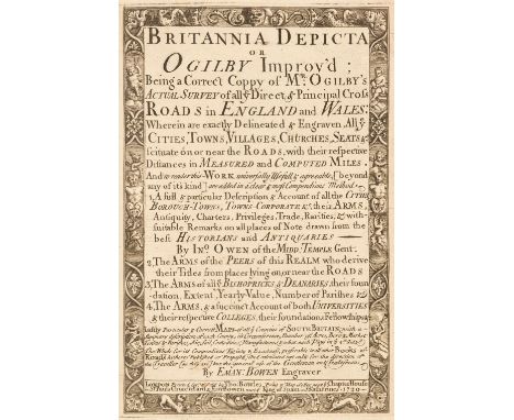 Owen (John &amp; Bowen Emanuel). Britannia Depicta or Ogilby Improv'd; being a Correct Coppy of Mr Ogilby's Actual Survey of 