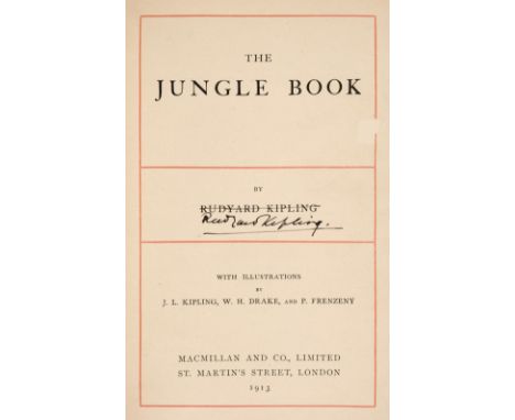 Kipling (Rudyard). The Jungle Book, London: Macmillan and Co., 1913 reprint, illustrations by J. L. Kipling, W. H. Drake and 