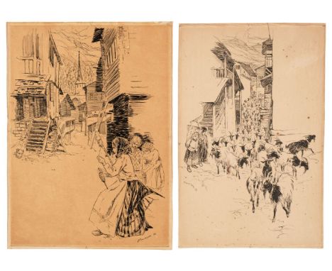 * Rackham (Arthur, 1867-1939). Two original illustrations, 1898, each pen and ink, the first on paper laid onto board, depict