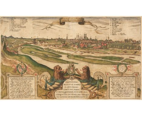 * Braun (Georg &amp; Hogenberg Franz). Monachium Utriusque Bavariae Civitas Primar, circa 1580, engraved city plan of Munich,