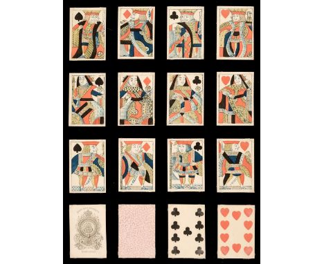 * English playing cards. Standard pattern HB1, Hunt &amp; Sons, circa 1835, a complete deck of 52 stencil coloured woodblock 