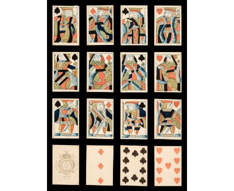 * English playing cards. Standard pattern type I, Samuel &amp; Joseph Fuller, circa 1809, a complete deck of 52 stencil colou
