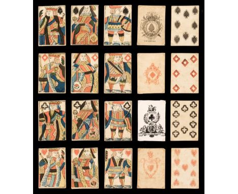 * English playing cards. Ludlow &amp; Co Patent Knight's Cards, Thomas Wheeler, circa 1800, 50 (of 52, without ace of clubs &