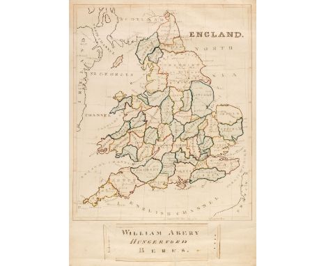 England &amp; Wales. Abery (William), England, Hungerford, 'Midsummer' 1846, large manuscript map in ink and watercolour, sli