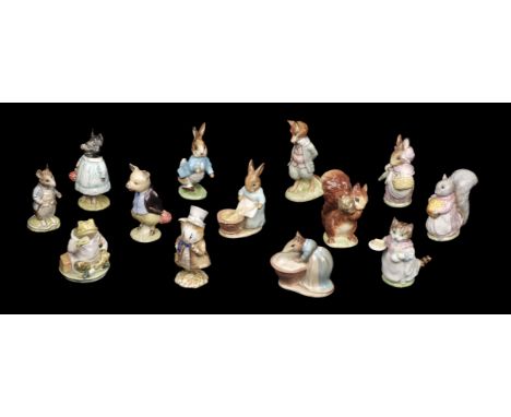 * Beswick. A group of Beatrix Potter figures, each with Beswick gold oval backstamp (BP-2), issued 1955-1972, thirteen potter