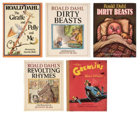 Dahl (Roald). The Gremlins, 1st UK edition, London: Collins, 1944, colour frontispiece, full-page colour illustrations, furth