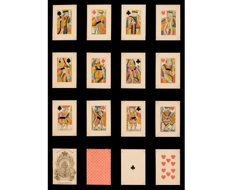 * English playing cards. Piquet pack, Thomas Creswick, circa 1830, a complete Piquet deck of 32 stencil coloured woodcut smal