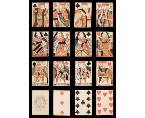 * English playing cards. Standard pattern type I, Gibson &amp; Gisborne, circa 1780, a complete deck of 52 stencil coloured w