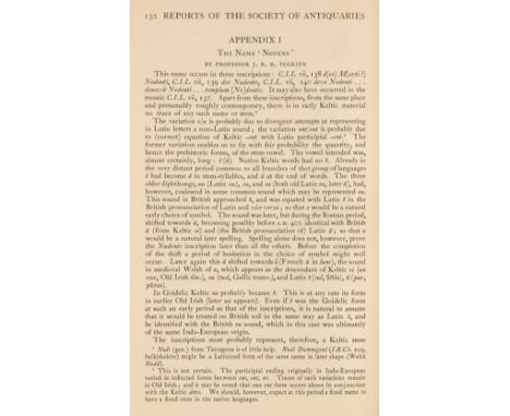 Tolkien (J. R. R.) Reports of the Research Committee of the Society of Antiquaries of London. No. IX. Report on the Excavatio