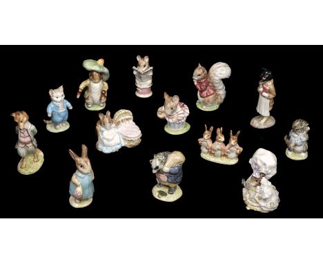 * Beswick. A group of Beatrix Potter figures, each with Beswick gold oval backstamp (BP-2), issued 1955-1972, thirteen potter