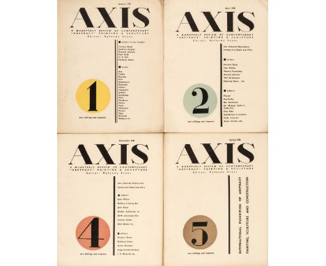 Evans (Myfanwy, editor). Axis, A Quarterly Review of Contemporary Abstract Painting &amp; Sculpture, Nos. 1, 2 and 4-8, Londo